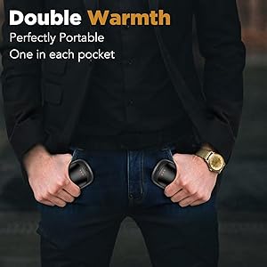 2 Pack Hand Warmers Rechargeable, Portable Electric Hand Warmers Reusable, USB 2 in 1 Handwarmers, Outdoor/Indoor/Warm Gifts for Men Women Kids