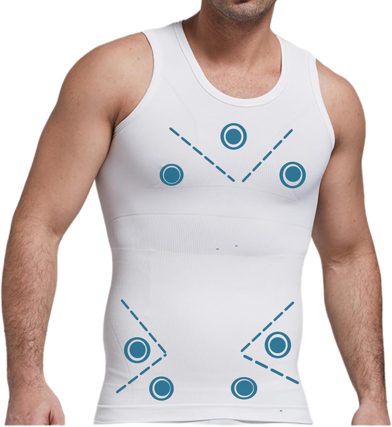 Gynecomastia Mens Compression Shirts, Body Shaper Tank Top Vest,Slimming Tummy Control Undershirt