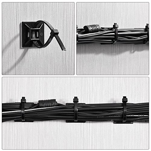 100 piezas Base autoadhesiva para bridas negras con bridas multiusos negras (Longitud 200 mm, Ancho 2.8 cm) miniatura 7