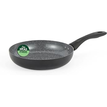 Progress Frying Pan 24cm - Non-Stick Omelette Pan with Metallic Marble Ceramic Coating Induction Friendly Lightweight Pressed Aluminium PFAS Free