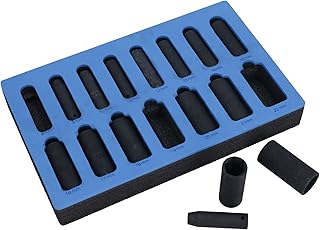 3/8in Drive Deep Metric Impact Impacted Sockets 6 Sided 8mm â€“ 22mm 15pc Set