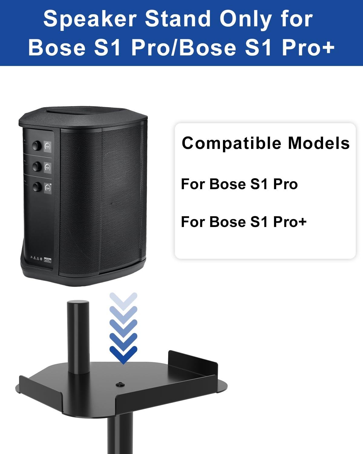 Pack of 2 Height Adjustable Speaker Stand for Bose S1 Pro/Bose S1 Pro+ Floor Stand, Extends 45