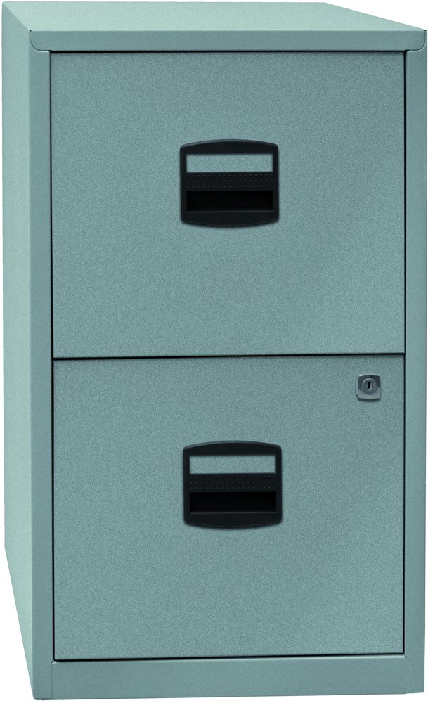 Bisley Home Hängeregistraturschrank PFA, 2 HR-Schubladen, Metall, 355 Silber, 40 x 41.3 x 67.2 cm