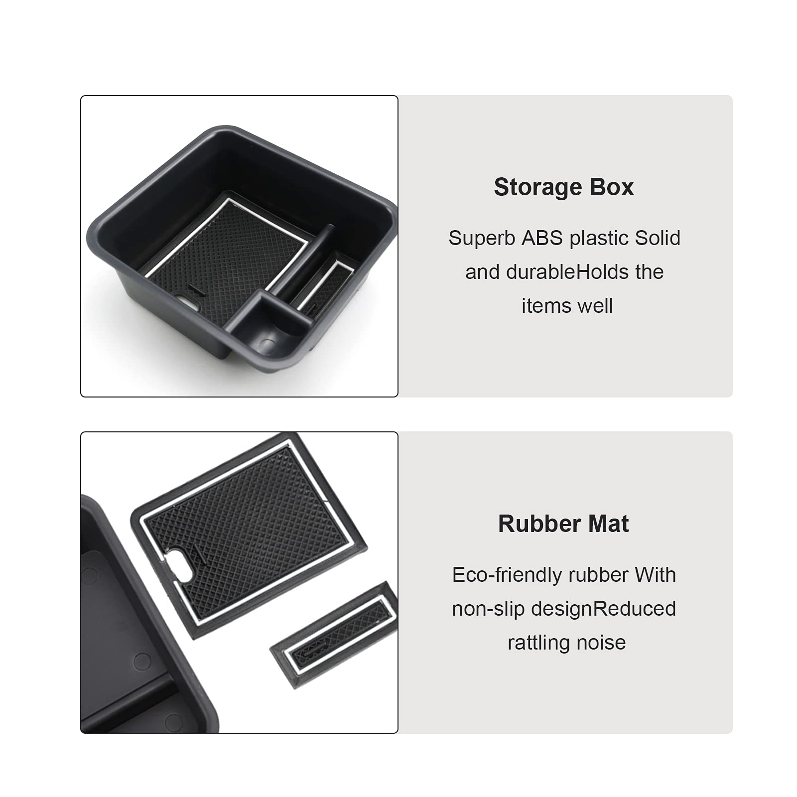 Boîte de rangement de l'accoudoir de l'organisateur de la console centrale compatible avec VW