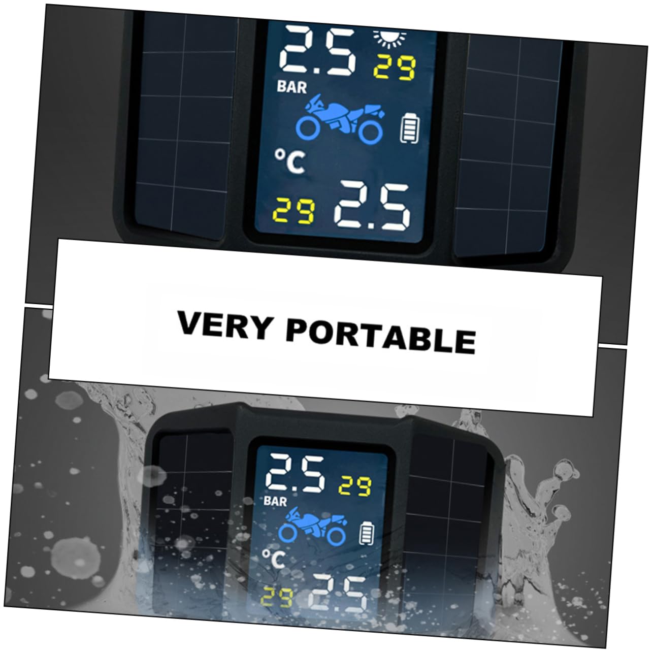 GLEAVI 1set Accurate Tire Pressure Monitor Motorcycle Supply Tire Sensor Effortless Usage