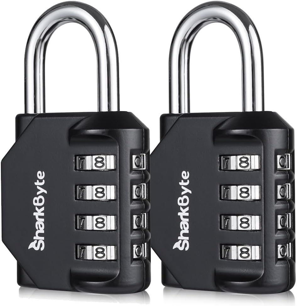 2-Pack Heavy Duty Combination Padlocks – 4-Digit Weatherproof Outdoor Lock, Keyless Resettable Lock for Gym, School, Locker, Shed, Toolbox, Storage & Site Use