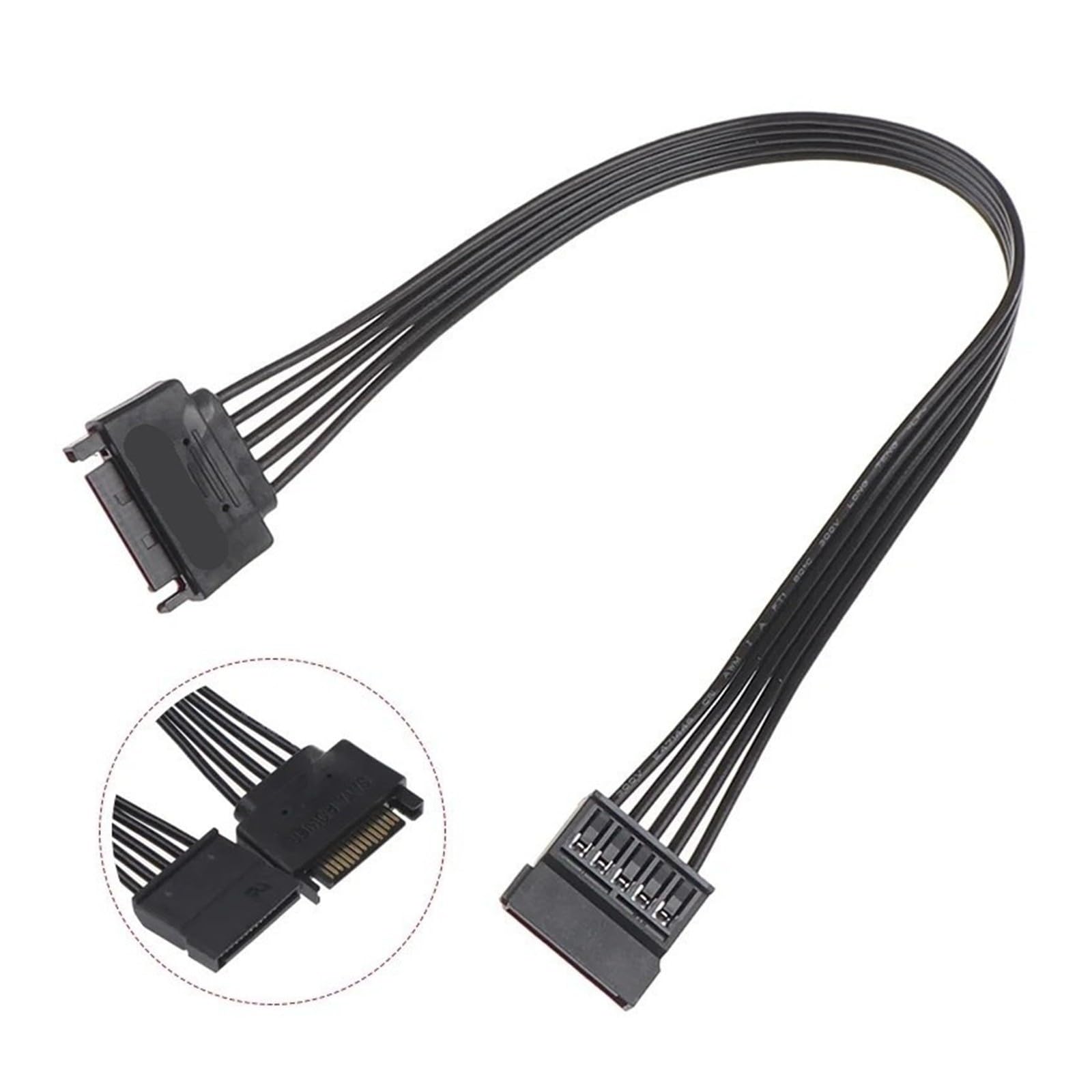 Câble d'extension d'alimentation SATA 15 broches mâle à femelle de 30 cm