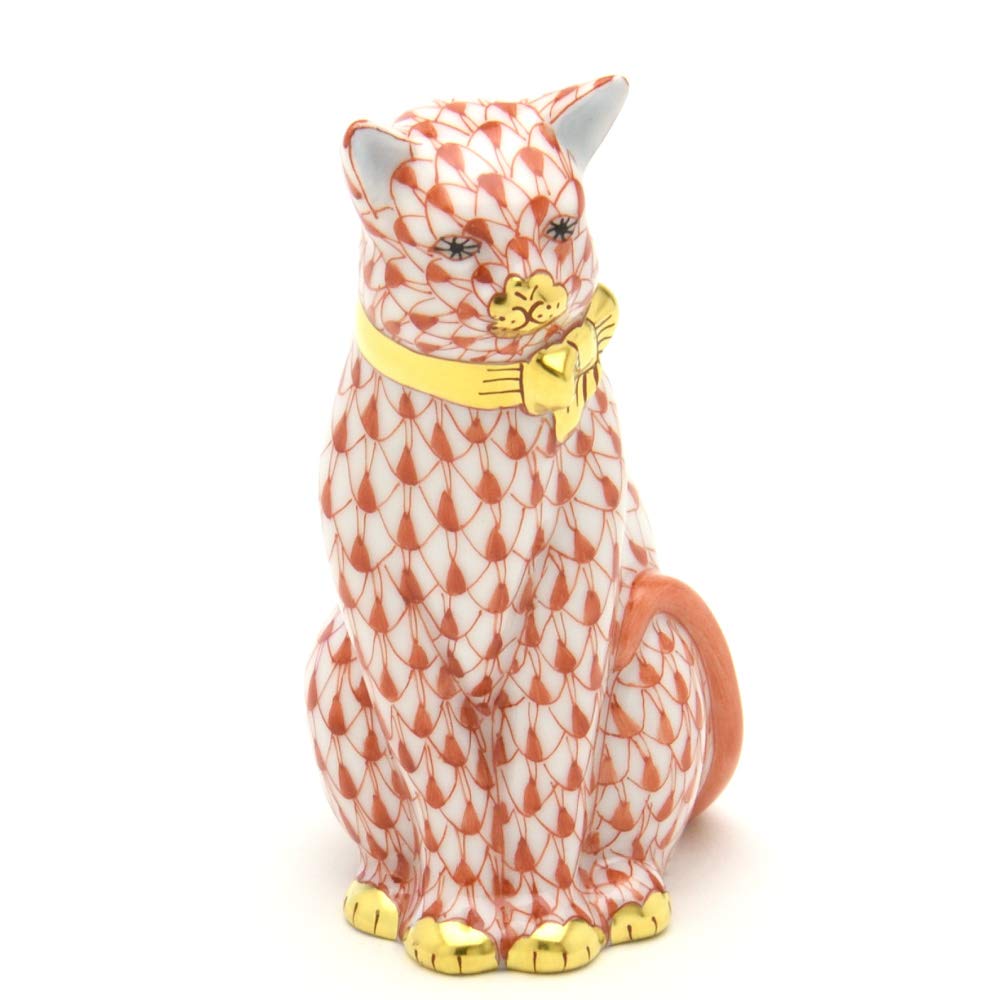 Amazon.co.jp: ヘレンド(Herend) フィギュリン(VH) リボンを付けた猫 