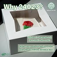 Vista 3 de Southern Champion Bandeja 24023 paperboard ventana Panadería Caja, 6" longitud x 6" ancho x 3" Altura (Caso de 200), color blanco