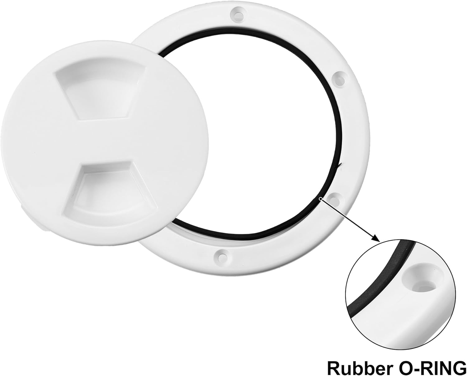 X AUTOHAUX 4インチ ボート検査デッキプレート ハッチ マリンラウンド検査ハッチデッキプレート 取り外し可能なカバー付き