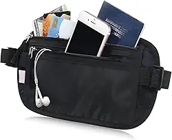 Pochete Doleira Antifurto Invisível para Viagem – Porta Passaporte, Dinheiro e Cartões, Neoprene Impermeável, Ajuste Confortável, Zíper Seguro, Ultrafina para Aeroporto/Shows/Esportes – UrbanSkullShop