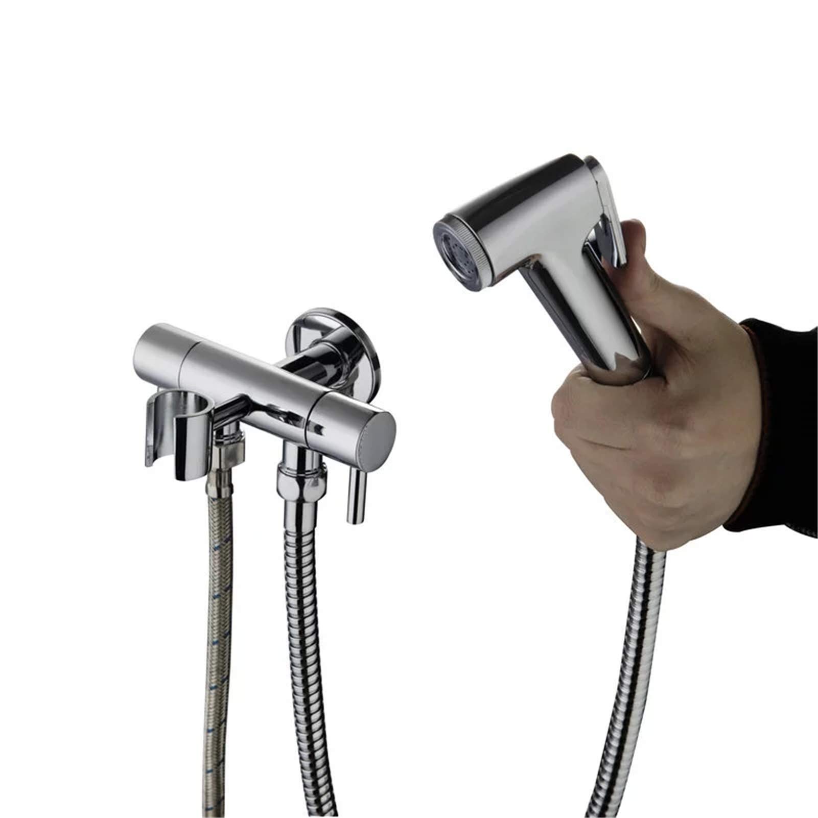 ICOBES Badezimmer Bidet Wasserhahn WC Bidet Handbrause Wandmontage Single Water Way Single Handles Mischbatterie
