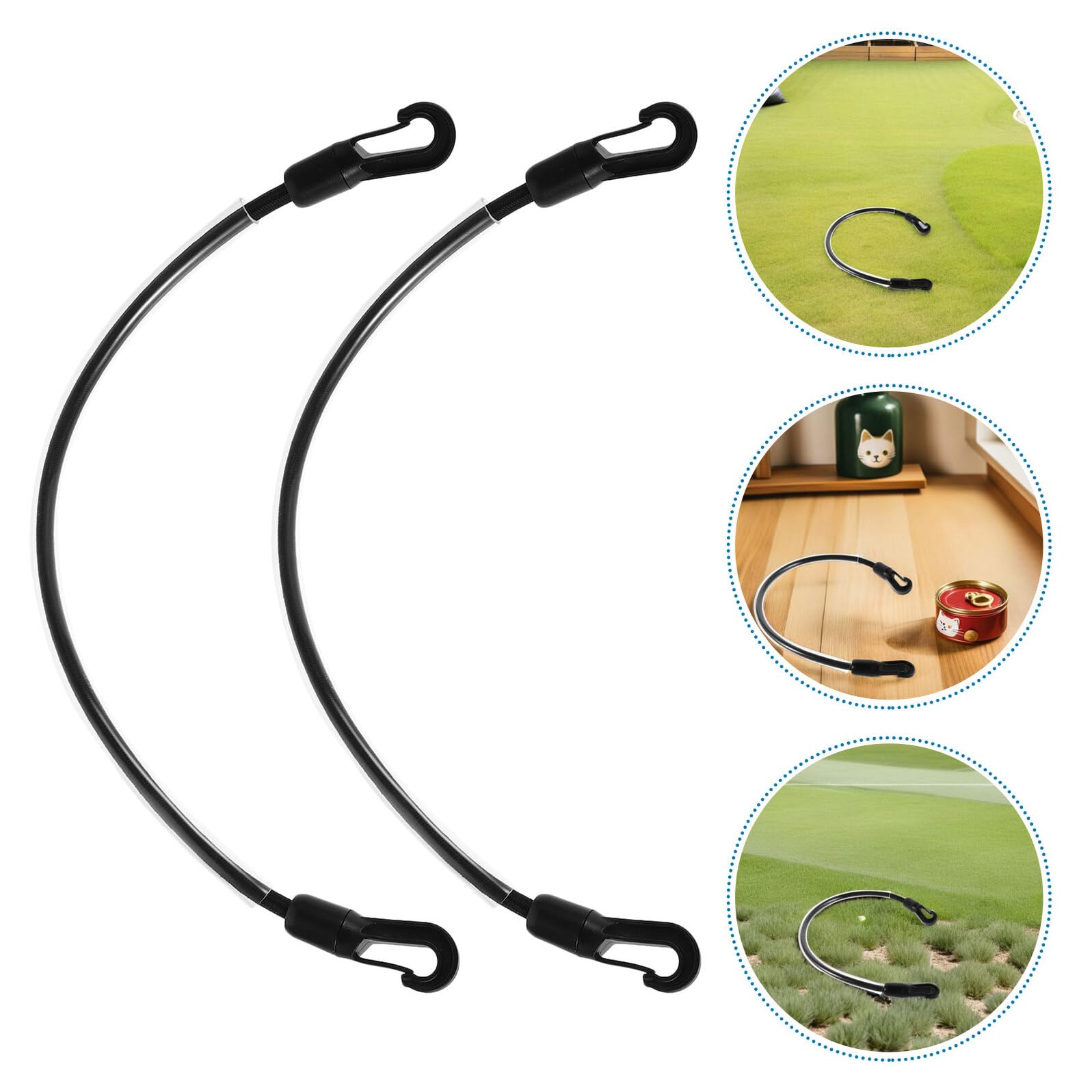 KOMBIUDA 6 Stück Elastische Pferdedecken Beinriemen 56cm Schwarz mit Doppelseitigen Clips Wetterfeste Schweif und Beinschlaufen als Ersatz für Pferdepflege