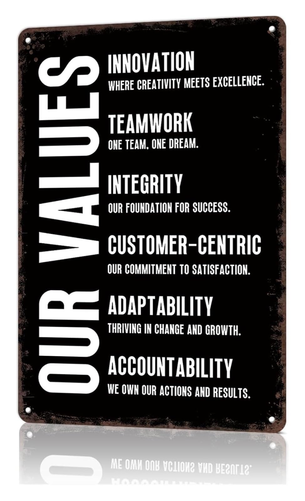 FNYUVNFAF Retro Sarcastic Tin Sign Our Values For Man Cave Garage Basement Game Room 8 X 12 inch