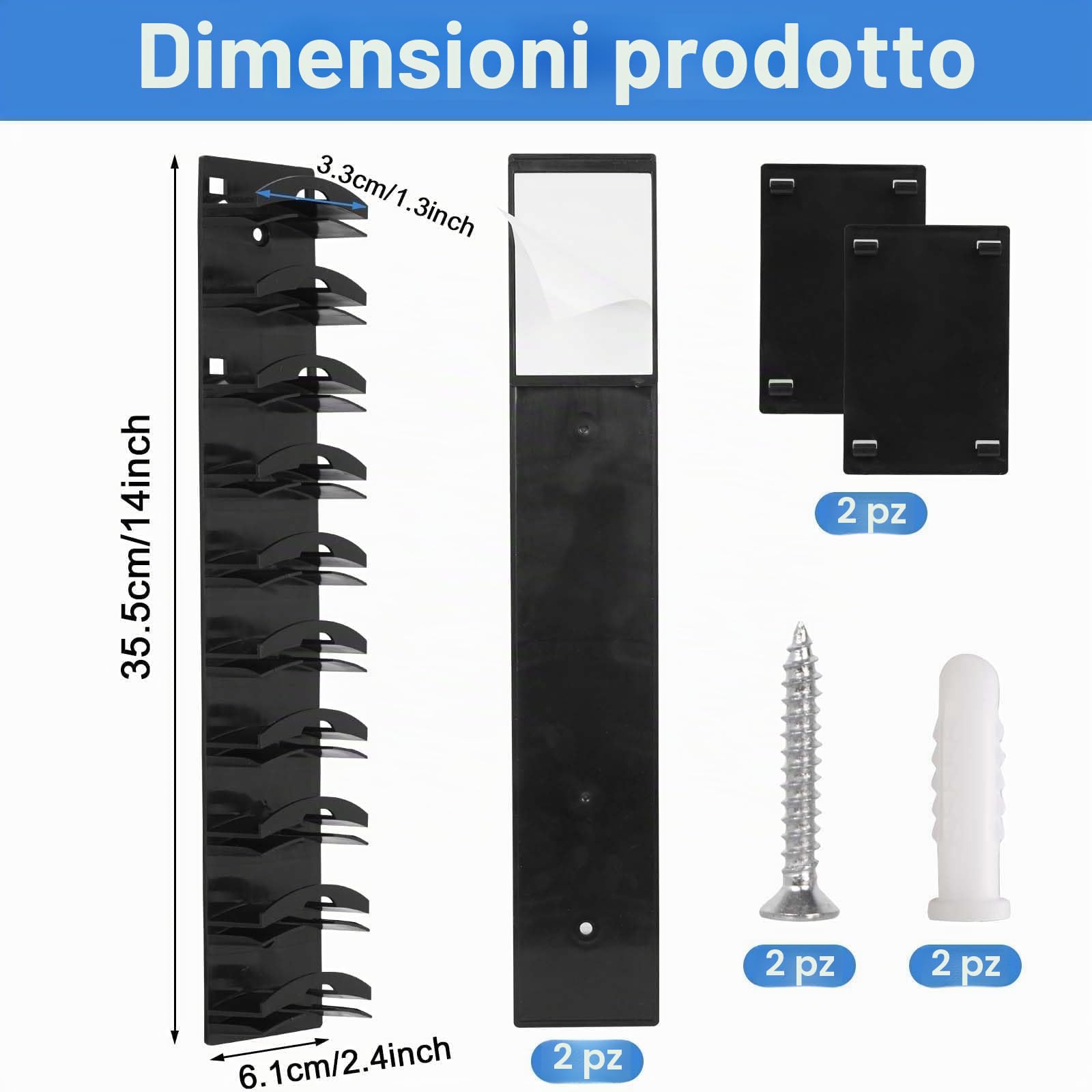 Porta Cappelli da Parete Autoadesivo - Organizer per Cappelli, Cappelliera Autoadesivo, Fino a 20 Cappelli (2 Pezzi) per Porta, Armadio, Camera