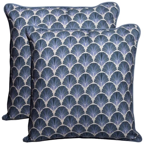 Ridhi Hand Block Print Sky Shell 18" x 18" Set