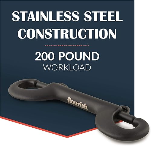 Miniatura 2 de Flourish Gancho a presión de perno de doble cara resistente, acero inoxidable, gancho multiusos de 4 pulgadas con aberturas de 1/2 pulgada, ideal