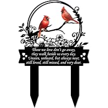 Grave Decorations for Cemetery Cardinal Memorial Plaque | Cemetery Decorations for Grave, Sympathy Gift for Loss of Mom Dad, Garden Grave Markers