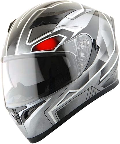 1STorm - Casco integral para motocicleta, de calle, con doble viseraparasol, negro pantera mecánico, talla L (22.422.8 pulgadas)