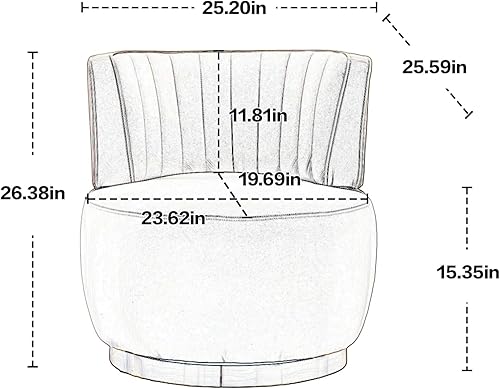 Miniatura 2 de Silla giratoria de barril para sala de estar, cómodas sillas redondas modernas de terciopelo dorado, sillón tapizado de terciopelo dorado, silla con