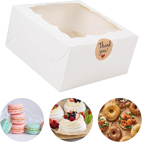 AISEY Cajas de panadería blancas de 4 x 4 x 2.5 pulgadas con ventana, cajas de galletas, mini cajas para pasteles, postres, pasteles, cajas pequeñas disponible en Yaxa Colombia