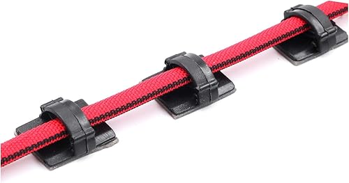 Miniatura 20 de Clips para cables adhesivos 3M, abrazaderas de alambre multiusos para organización de cables y pasos, paquete de 50 unidades, color negro, con 10