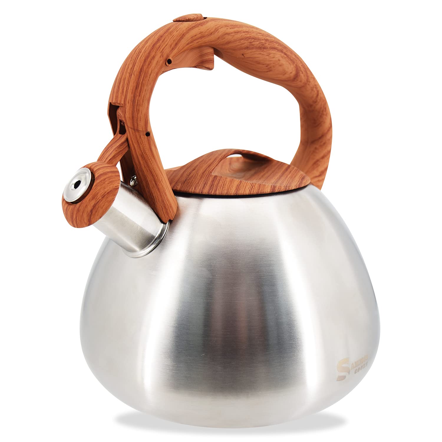 2.7 Quart Tea Kettle for Stovetop, Loud Whistling Teakettle, Food Grade Stainless Steel, Anti-Hot Handle, Anti-Rust, Fast to Boil, Steel