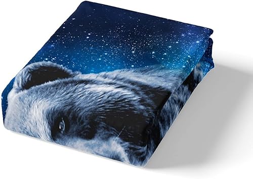 Miniatura 6 de Feelyou Juego de edredón de oso azul, juego de ropa de cama de osos de animales con estampado de galaxia, juego de edredón acolchado con estampado