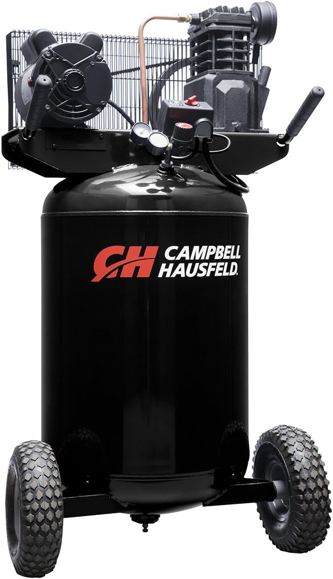CAMPBELL HAUSFELD 30 Gallon Vertical Air Compressor, Portable Dual Voltage Air Compressor for Home Improvement, Efficient & Versatile Design, 135 max PSI and 5.5 CFM at 90 PSI