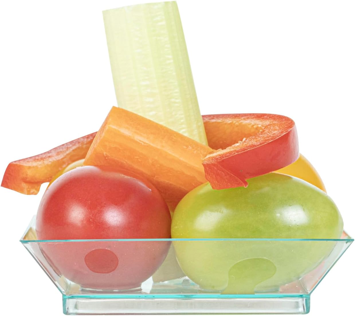 Restaurantware 2.5 x 2.5 Inch Mini Tasting Plates 100 Disposable Square Plastic Plates - Durable Stylish Seagreen Plastic Hors D'oeuvre Serving Plates For Desserts Or Appetizers At Parties