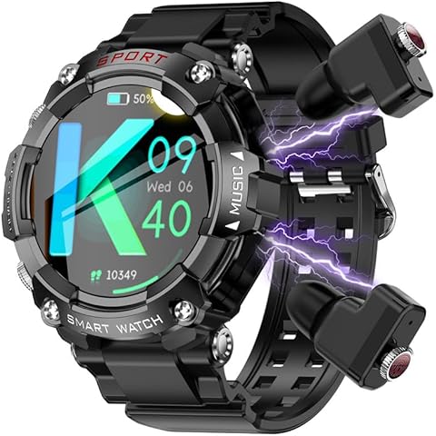 ZJX Smart Watch with Earbuds, 3 in 1Bluetooth Watch with Earbuds Smart Watches Material Ultra-Thin Body 9D Sound Effects,Sports Watch, Compatible Cover