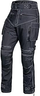 WICKED STOCK Mens Waterproof Armored Motorcycle Riding Dual Sport Pants Protective CE Level-1