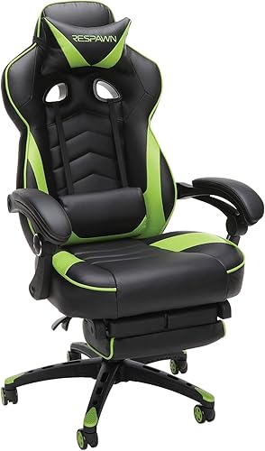 Miniatura 9 de Respawn Silla ergonómica 110 para juegos, silla giratoria reclinable de videojuegos de oficina con soporte lumbar, reposacabezas, resistente, Tela
