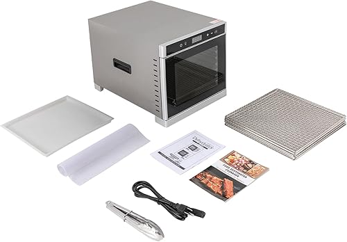 Miniatura 8 de Deshidratador de alimentos de 700 W, máquina deshidratadora de acero inoxidable con temporizador digital ajustable de 24 horas y pantalla LED,
