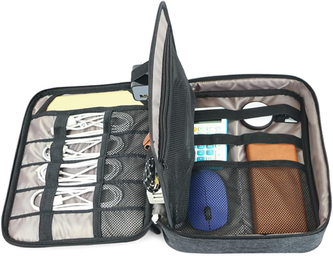 DOITOOL Double Layer Waterproof Digital Storage Bag for Chargers and Cables Portable Organizer for Travel and Home Suitable for Electronics Accessories