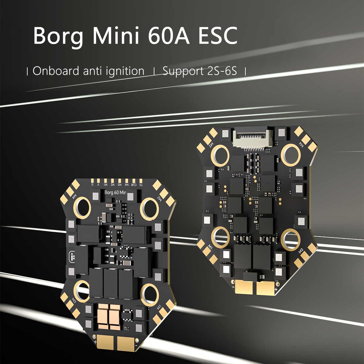 iFlight Borg Mini F7 Flight Controller Stack 60A ESC 4S-8S 20x20 Suit for O4 for FPV Racing Drone Quadcopter