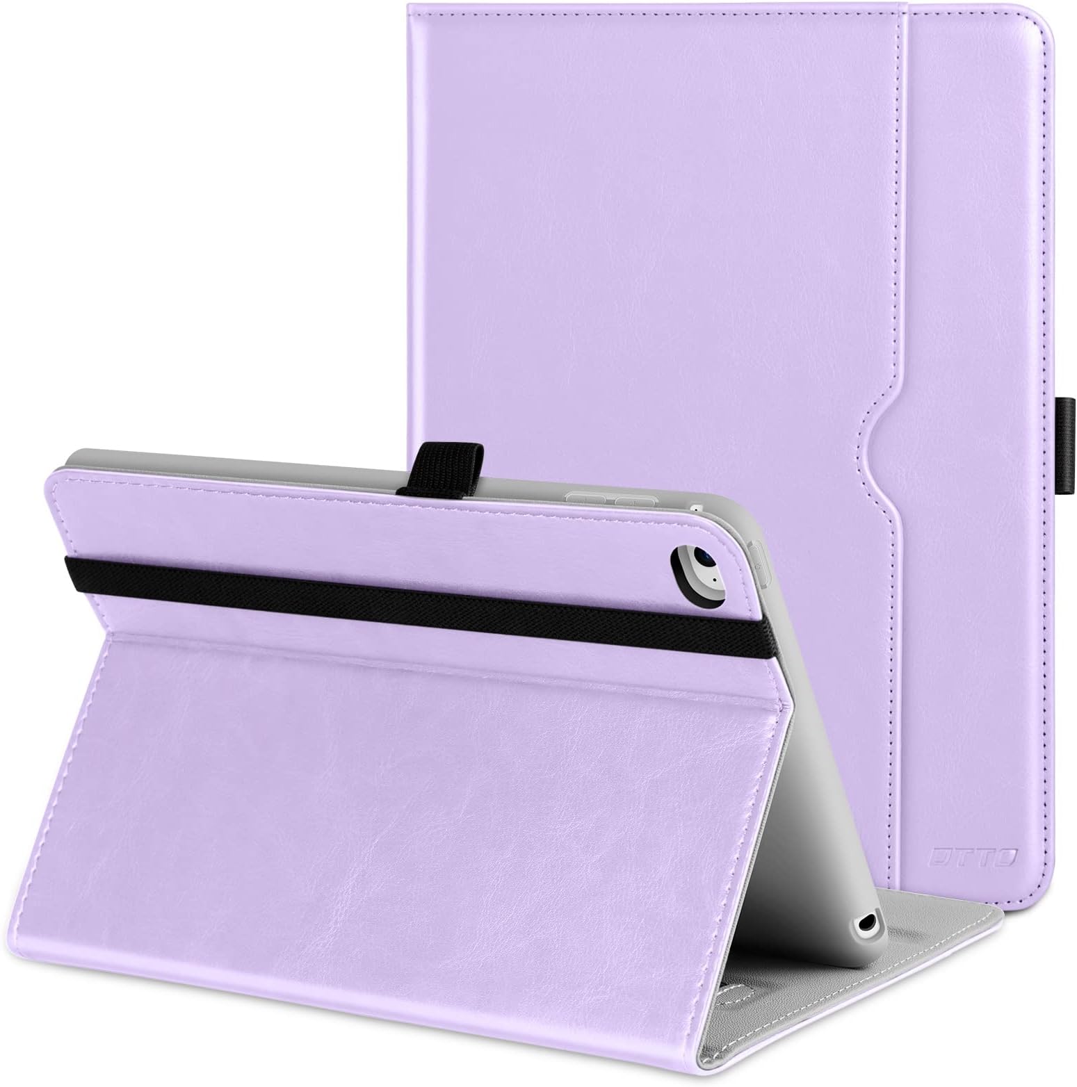DTTO for iPad mini 4 Case, Premium Leather Folio Stand Cover Case with Multi-Angle Viewing and Auto Wake-Sleep Function, Front Pocket for iPad mini 4 - Lavender