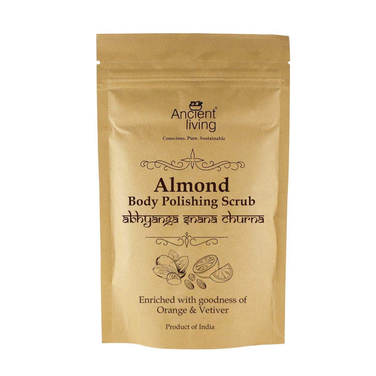 Ancient Living Organic Almond Body Polishing Scrub - 100 gm Pouch-image-41