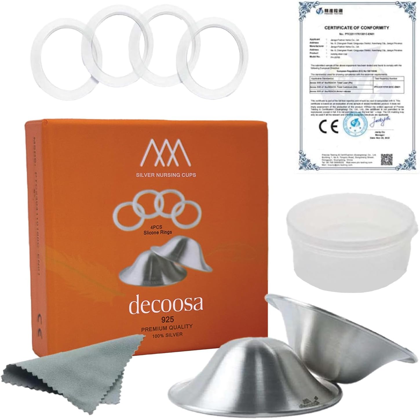 MamaBabyCo® 999 Silver Nursing Cups The Original Nipple Shields for