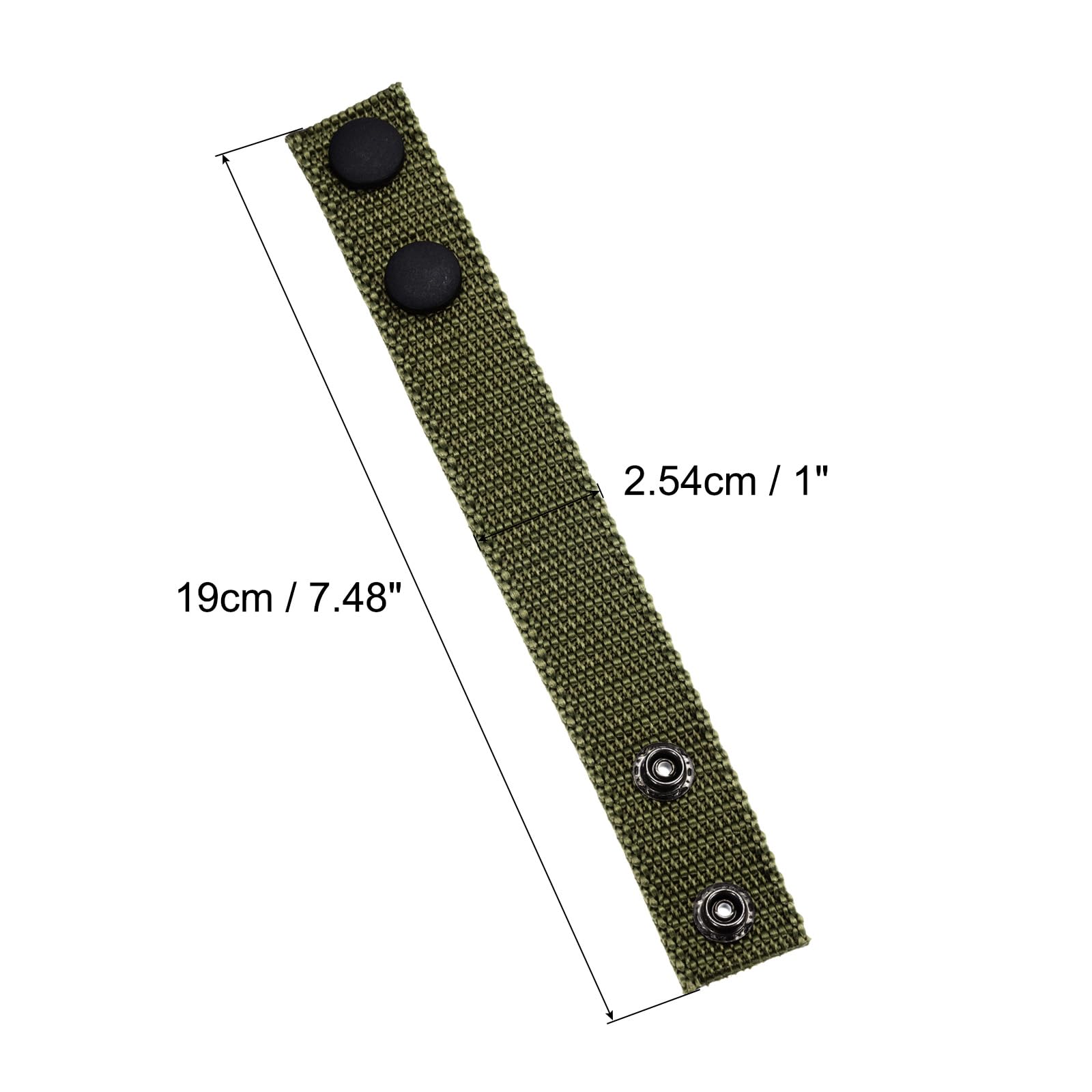 uxcell Duty Belt, 8Pcs - Nylon Belt Keeper with Double Snaps, Fabric Wide Belt Loop Accessories for Security Guard Equipment (Army Green)