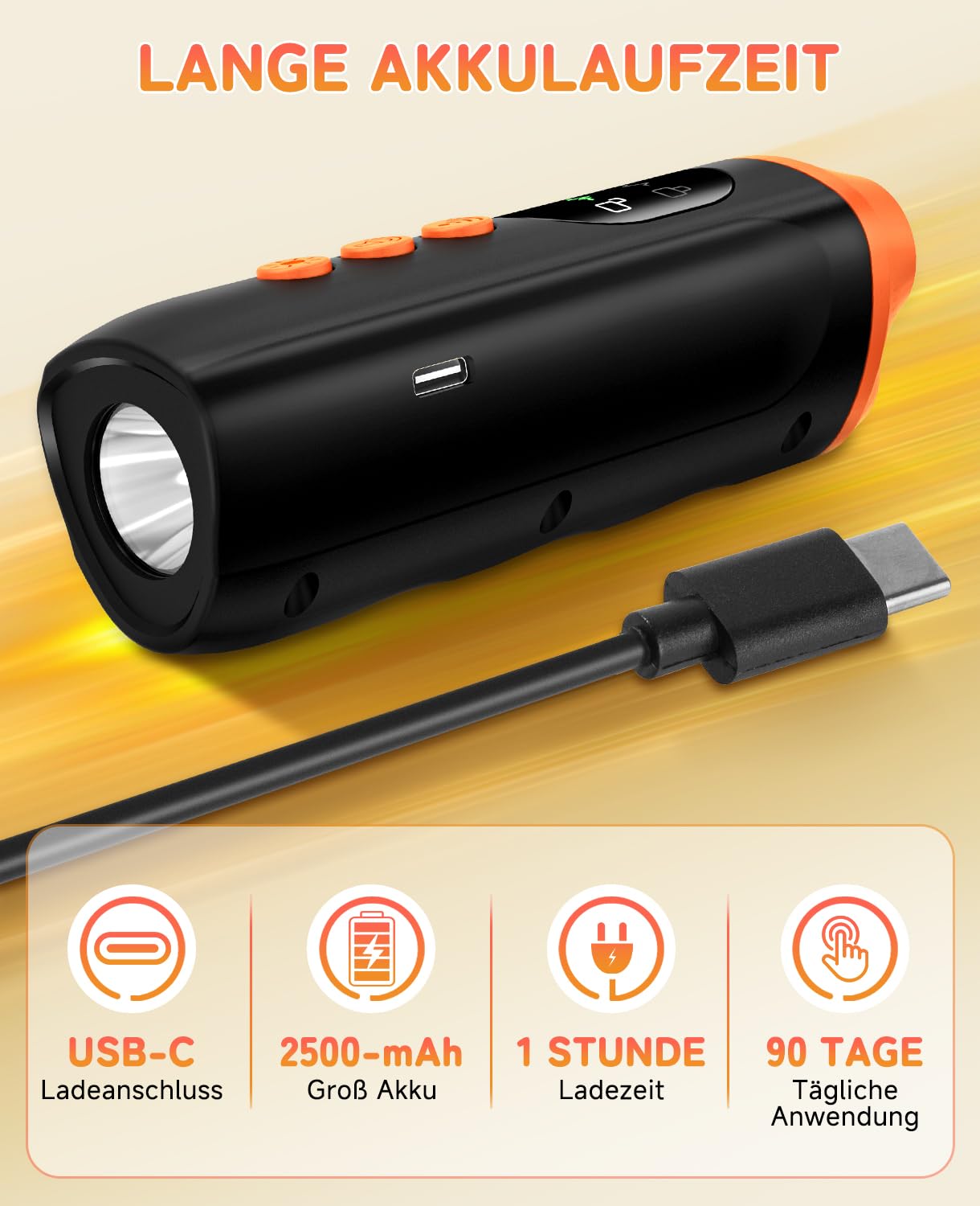 Anti Bell Gerät Hunde, Hundeabwehr Ultraschall, Ultrasonic Dog Trainer, Wiederaufladbar Hundebellen Abschreckungsgerät mit 5 m Reichweite, Bellstopper für Innen und Außen, Taschenlampenfunktion