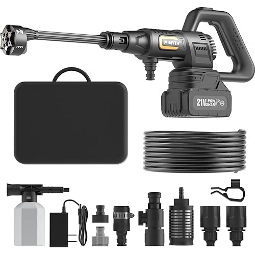 Cordless Pressure Washer Battery Powered; 1200PSI Cordless Power Washer with Brushless Motor, 4.0Ah Battery,6-in-1 Nozzle, 3 Power Level; Handheld Portable Pressure Washer Cordless (5022-BK3)