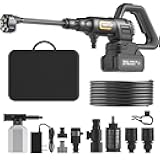 Cordless Pressure Washer Battery Powered; 1200PSI Cordless Power Washer with Brushless Motor, 4.0Ah Battery,6-in-1 Nozzle, 3 Power Level; Handheld Portable Pressure Washer Cordless (5022-BK2)