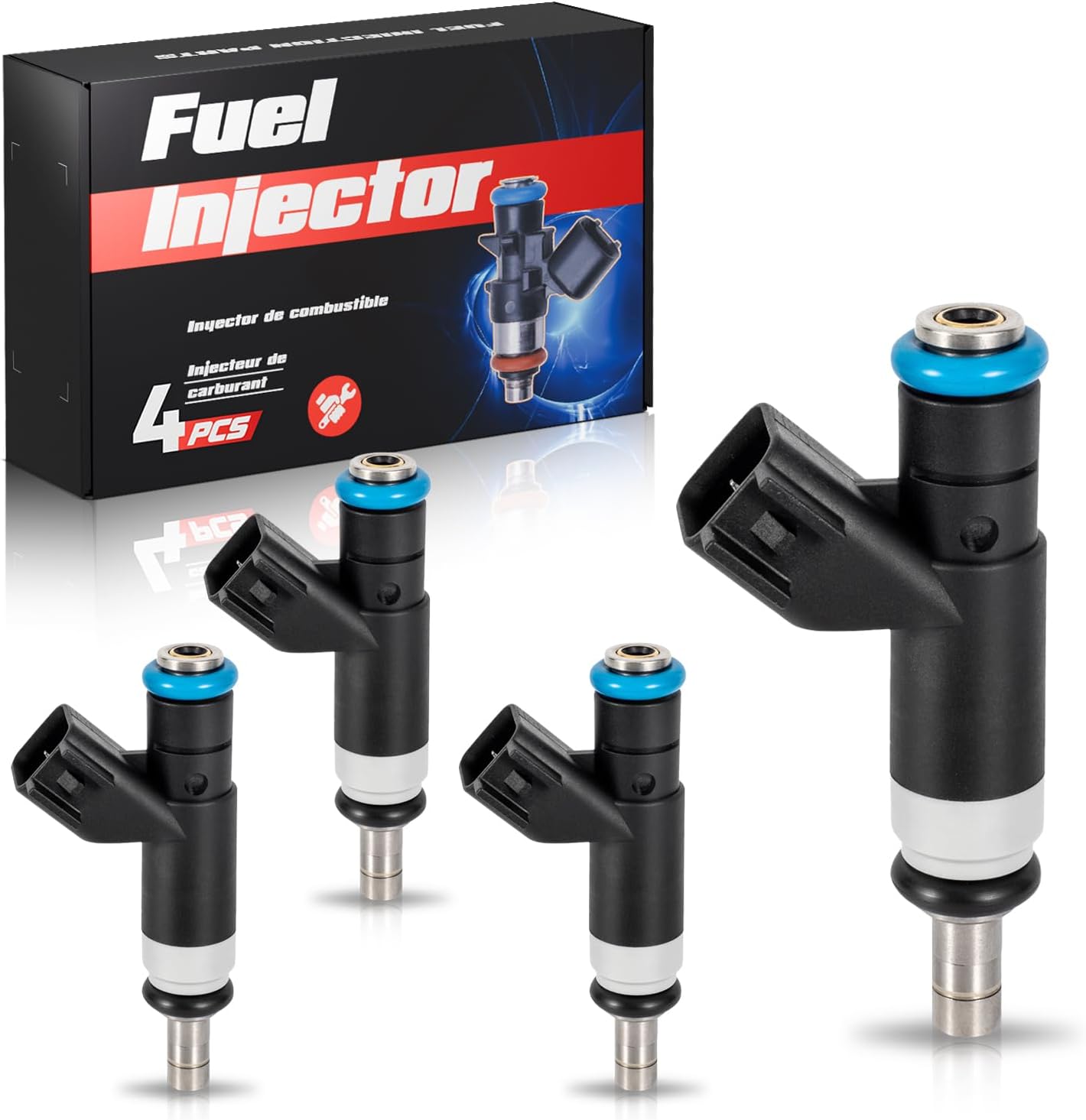 ENA Fuel Injector for FJ1058 04891577AC FI11366S MP56166 04891577AB Set of 4 Compatible with Chrysler Dodge Jeep 200 Sebring Avenger Dodge Caliber Journey Compass l4 V6 2.0L 2.4L 3.6L 2007-2019