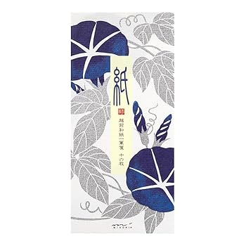 一舟　あさがお Amazon | ミドリ 一筆箋 紙シリーズ 夏レター シルク 朝顔柄