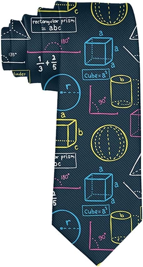 Men's Math Equation School Class Necktie Tie Silk Necktie Neck Ties Elegant N...