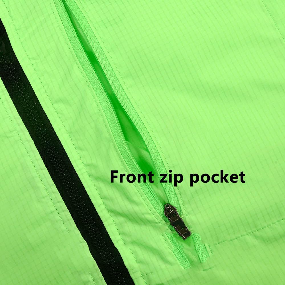 Chaqueta De Ciclismo Mujer Hombre, Impermeable Transpirable Con Bolsillos Cremallera Cortavientos Capucha Resistente Chaqueta Para La Lluvia, Protección Solar Chaqueta Para Correr