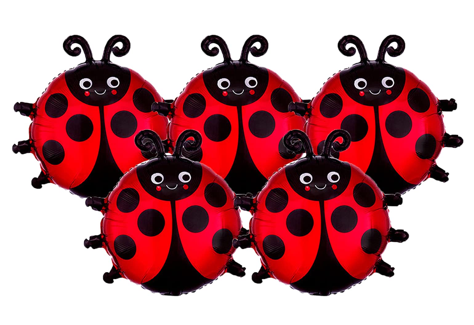 Set of 5 Adorable Ladybug 18" Foil Party Balloons