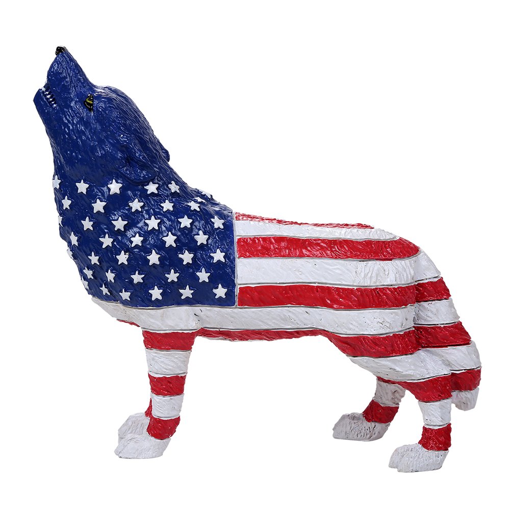 Loup howling wolf star spangled banner figurine de collection loup hurlant patriote