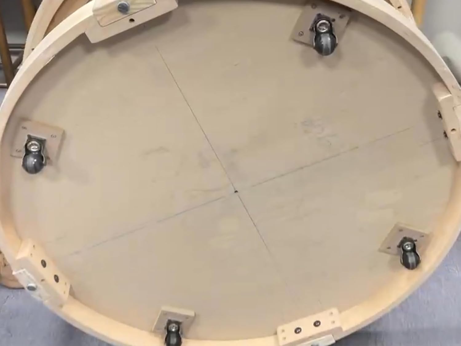 kevinplus 40'' Round Wood Coffee Table Circle Coffee Table with 4 Wheel for Living Room, Modern Retro Farmhouse Style, Easy Assembly, Dark Brown(ø40'' x 17.52'')